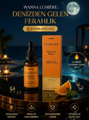 WANNA LUMIERE Vitamin C Serum 30 ml – Aydınlatıcı, Nemlendirici ve Canlandırıcı Cilt Bakım Serumu