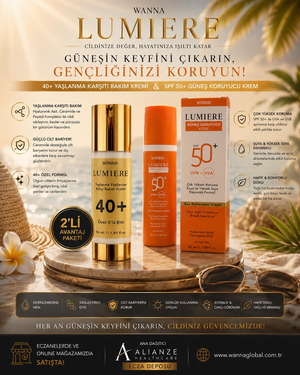 WANNA Lumiere SPF 50+ Güneş Koruyucu Krem & 40+ Yaşlanma Karşıtı Bakım Kremi
