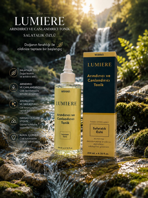 WANNA LUMIERE Salatalık Özlü Yüz Toniği 200 ML | Arındırıcı ve Canlandırıcı Cilt Toniği | Alcohol Free Ferahlatıcı Tonik